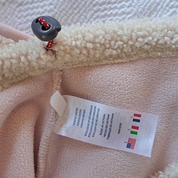 The Black Dog Womens Classic Cream Sherpa/Teddy Half Zip Pullover Pouch Pocket L - Picture 8 of 9